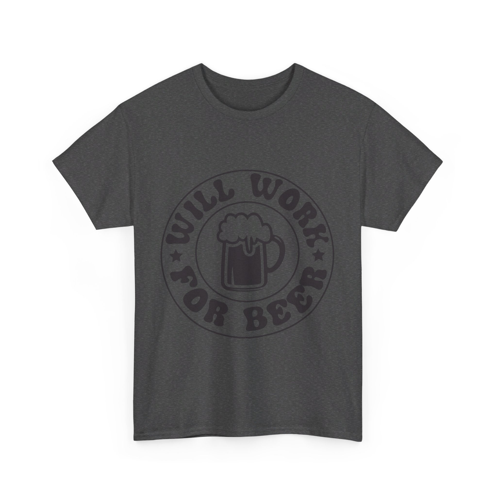 will work for beer funny Unisex Heavy Cotton Tee men women
