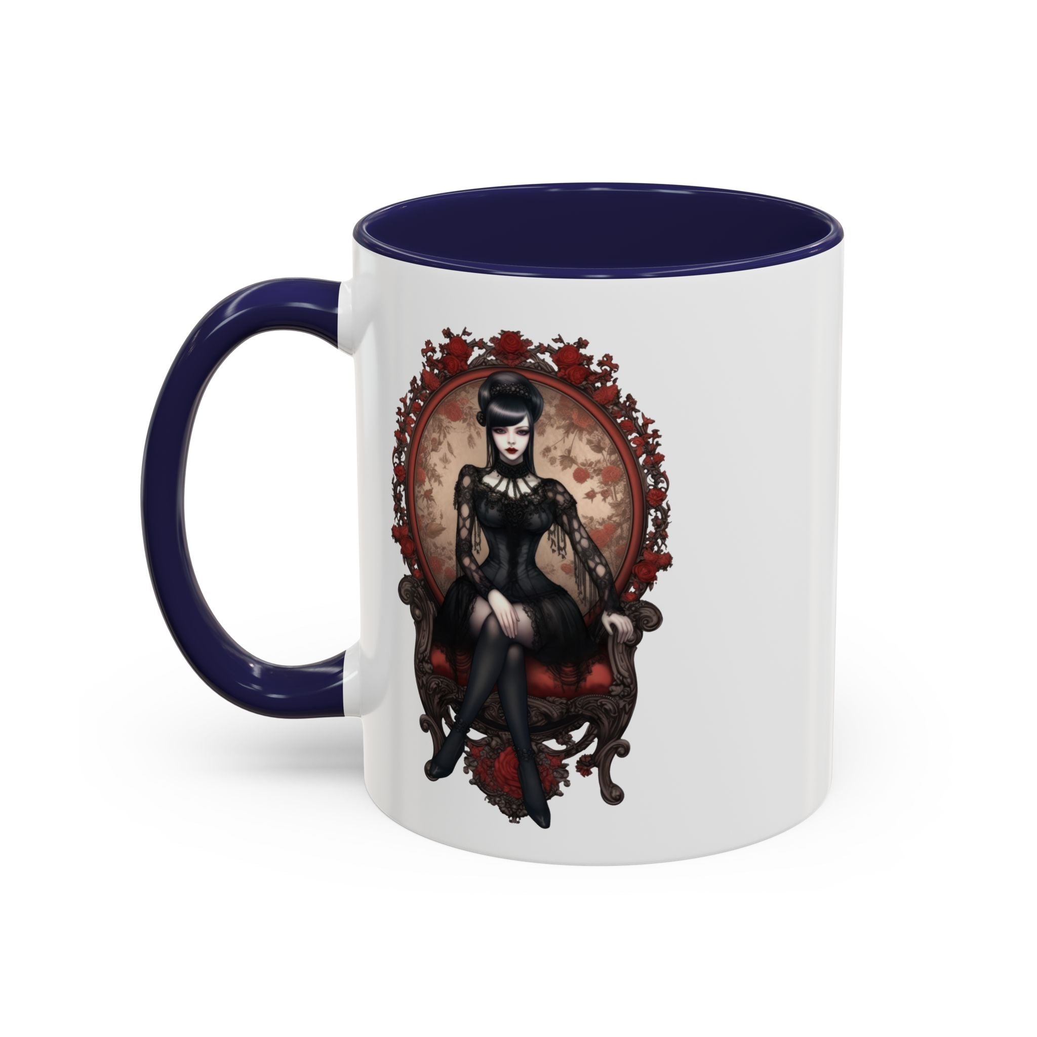 Gothic Elegance Coffee Mug - Unique Black Accent Mug for Witchy Vibes, Perfect Gift for Halloween, Goth Decor, Coffee Lovers, & Spooky