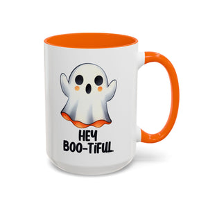 Hey Boo-tiful Ghost Coffee Mug, Halloween Mug, Cute Gift, Spooky Decor, Fun Mug