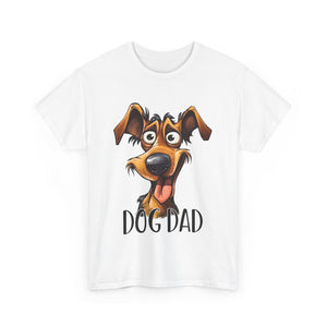 Dog Dad Unisex Heavy Cotton Tee, Pet Lover Gift, Fun Shirt for Father’s Day, Dog Owner Humor Tee, Great for Birthdays, Casual Wear
