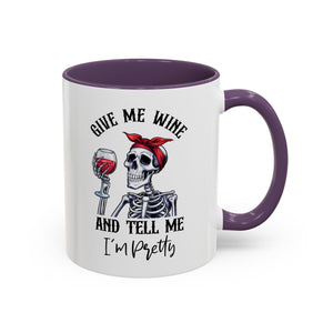Skeleton Wine Coffee Mug, Funny Gift for Wine Lovers, Halloween Decor, Office Coffee Cup, Unique Skeleton Mug