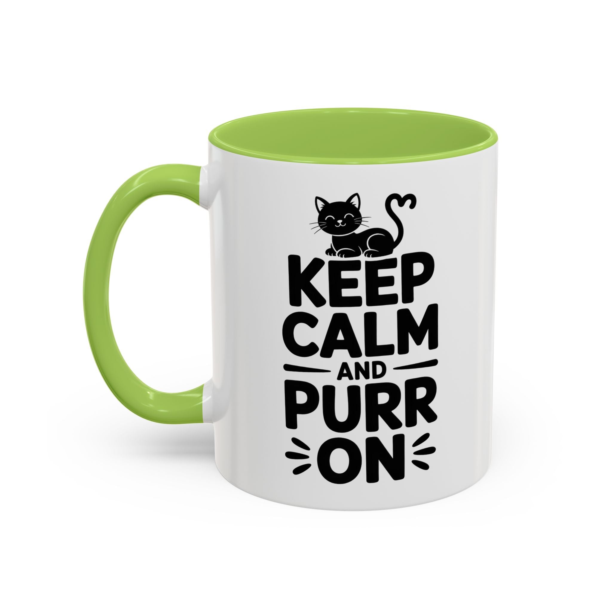 cat Keep Calm and Purr On Coffee Mug animal lover kitten