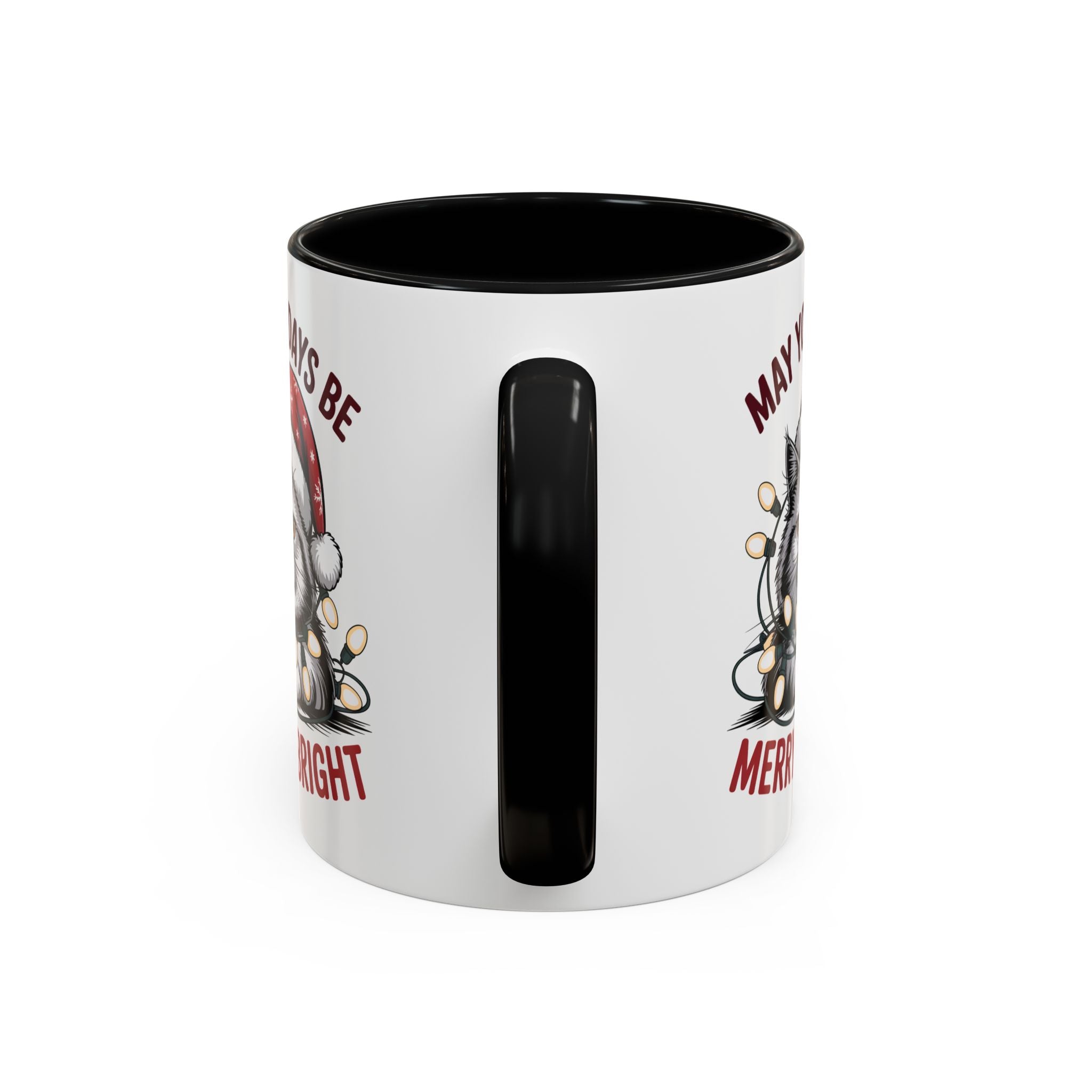 Funny Holiday Cat Mug - "May Your Days Be Merry & Bright"