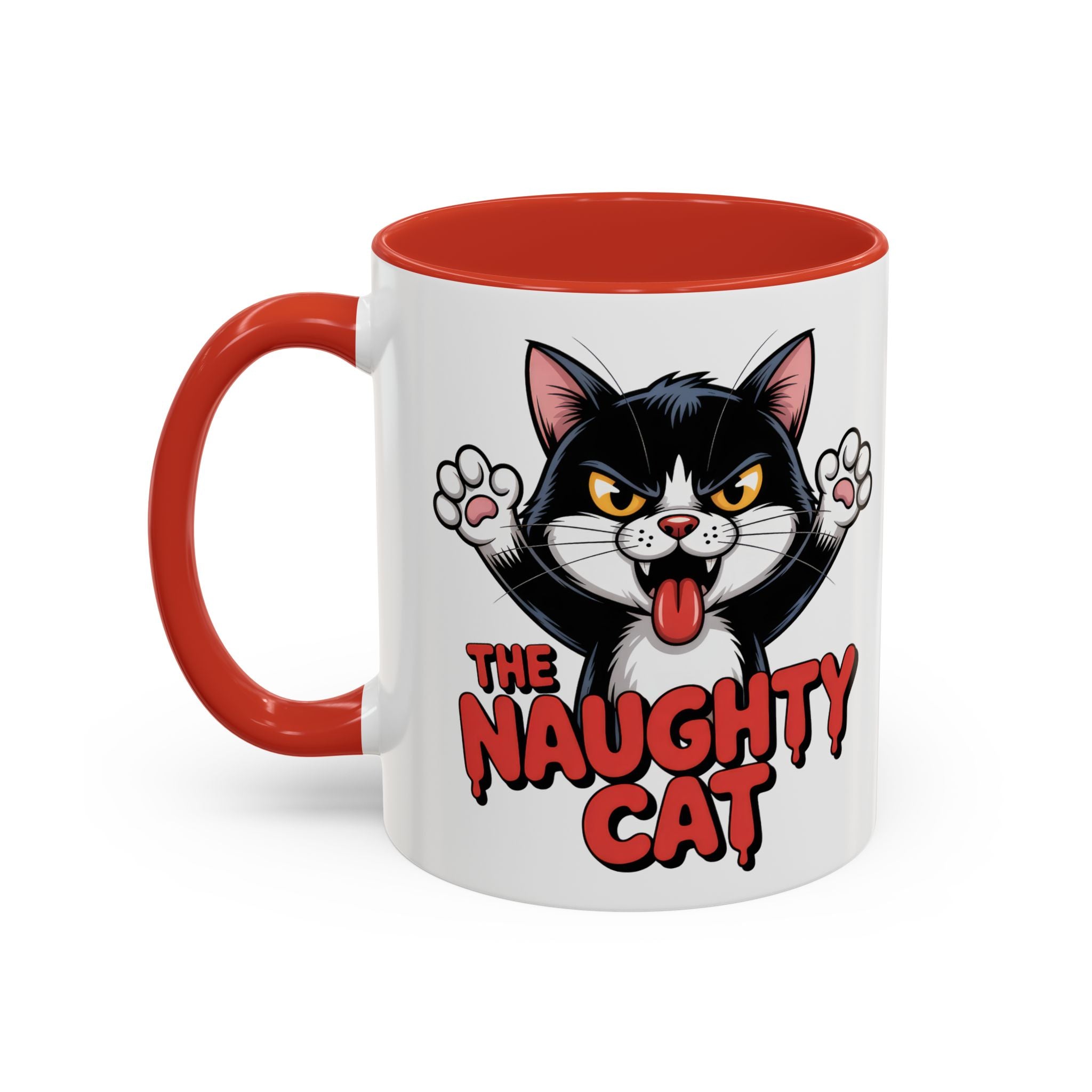 The Naughty Cat Accent Coffee Mug — Funny Cat Lover Gift (11/15oz)