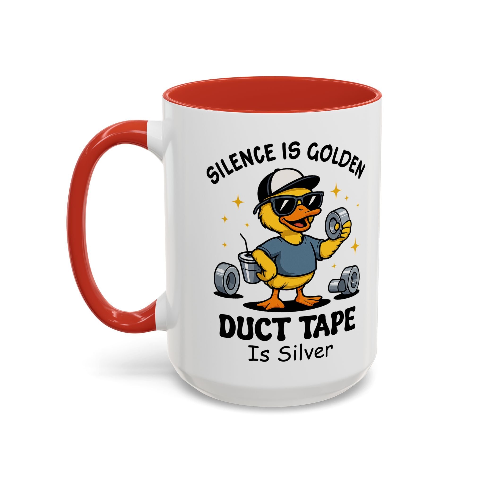 Silence Is Golden Duct Tape Is Silver Mug — Funny Duck Repair Coffee Mug (11/15 oz)