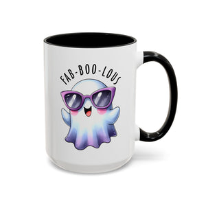 Fab-Boo-Lous Ghost Coffee Mug | Cute Halloween Mug, Fun Gift for Ghost Lovers, Spooky Seasonal Decor, Adorable Tea Cup
