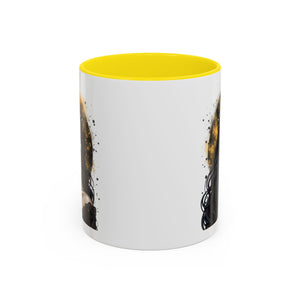 Gothic Art Accent Mug - Artistic Skull & Lady Design, Unique Coffee Cup for Halloween, Gift for Her, Decorative Kitchenware, Dark Aesthetic
