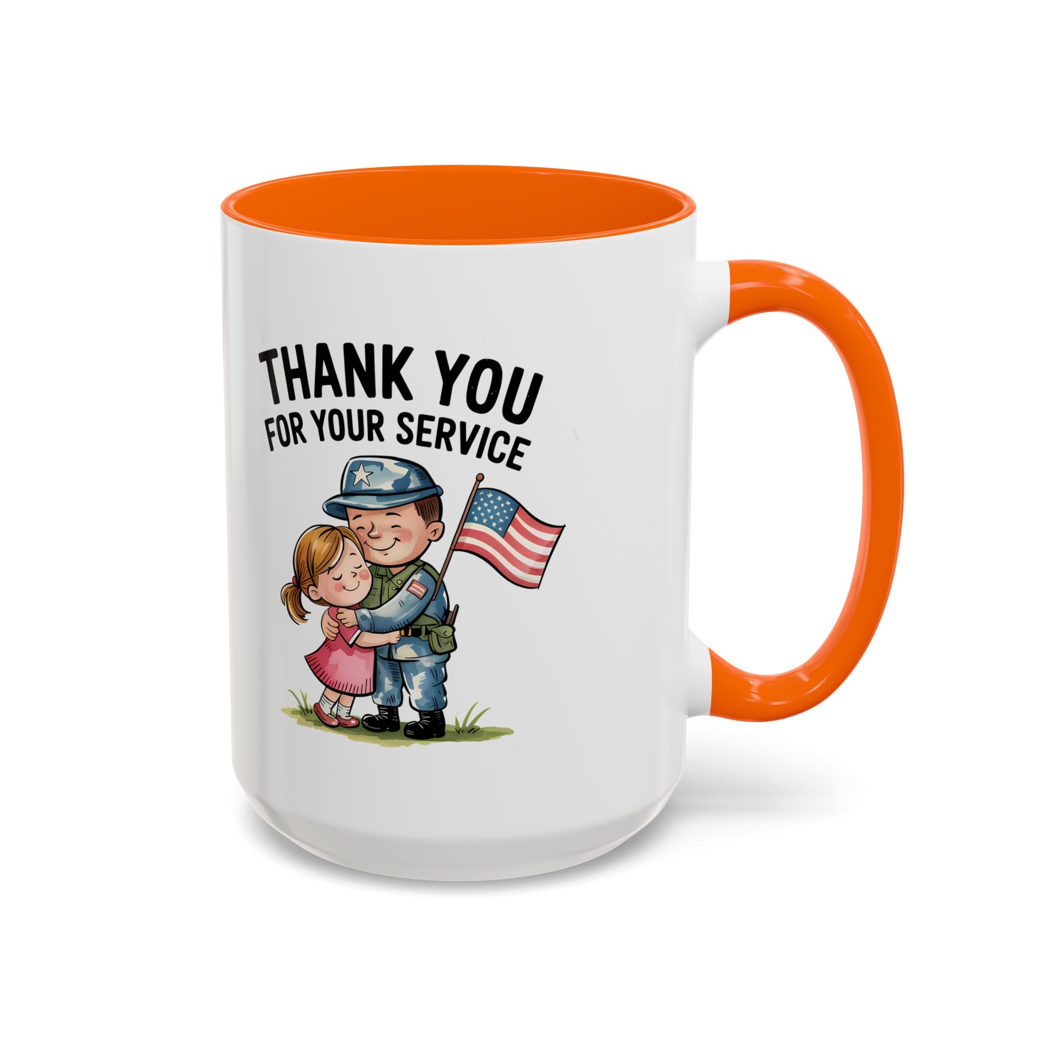 Thank You for Your Service Coffee Mug - 11oz & 15oz Accent Mugs for Veterans Appreciation