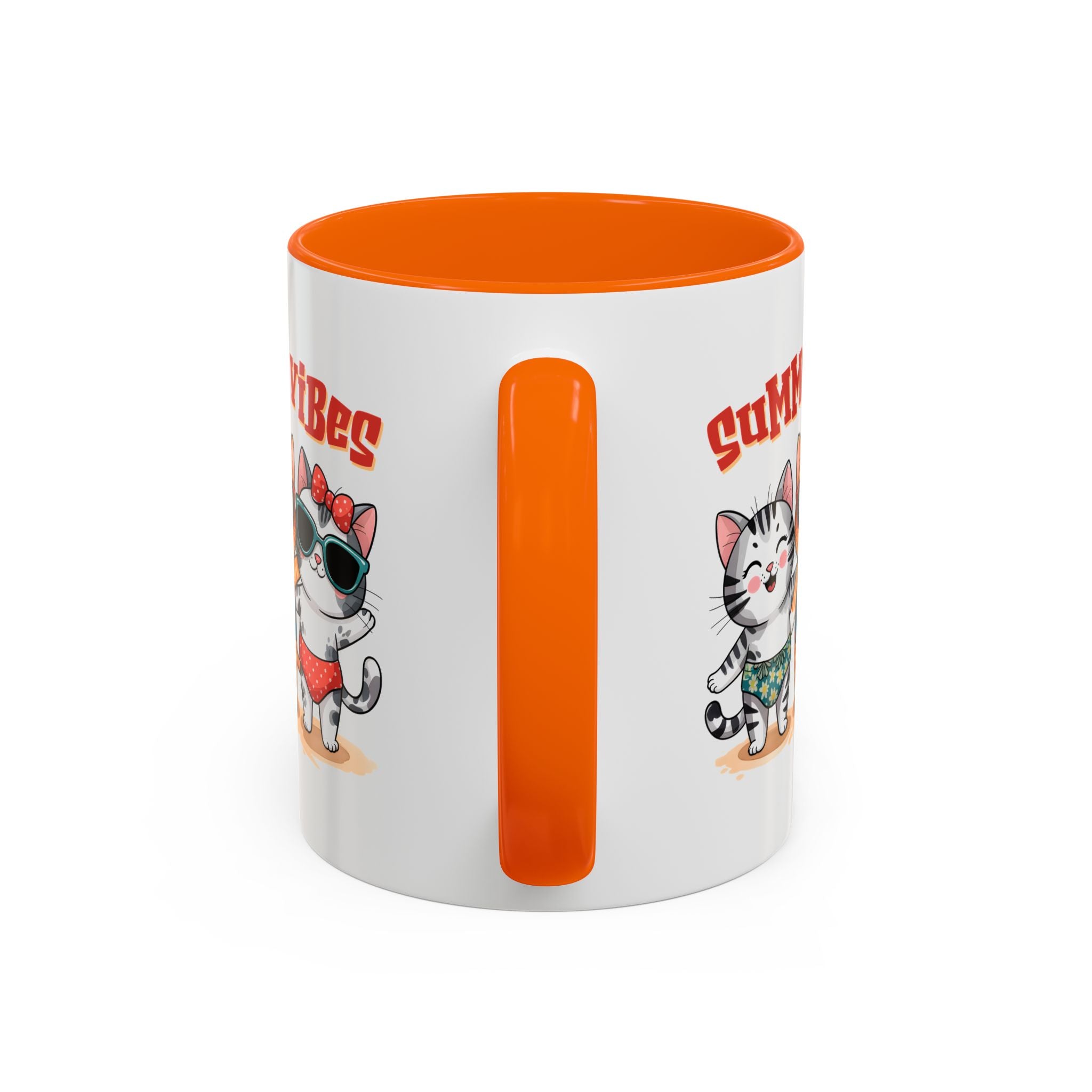Summer Vibes Cat Coffee Mug - Fun Accent Mug for Cat Lovers