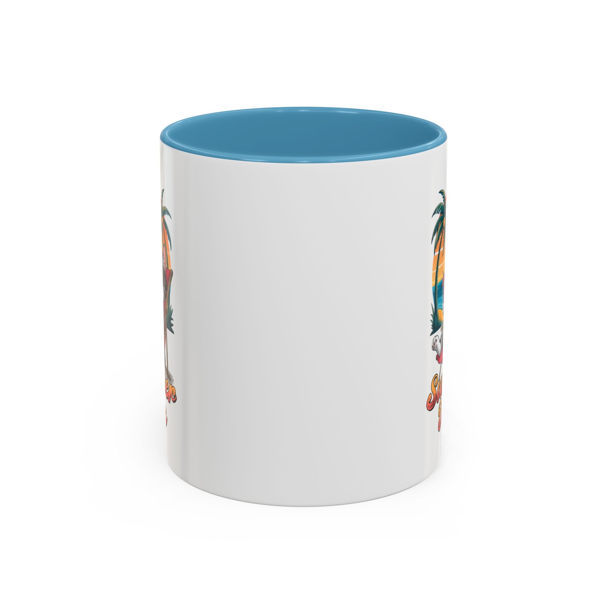 Summer Vibes Coffee Mug, Tropical Cat Mug, Beach Lover Gift, Fun Animal Sipware, Vacation-themed Drinkware, Pet Lover Cup