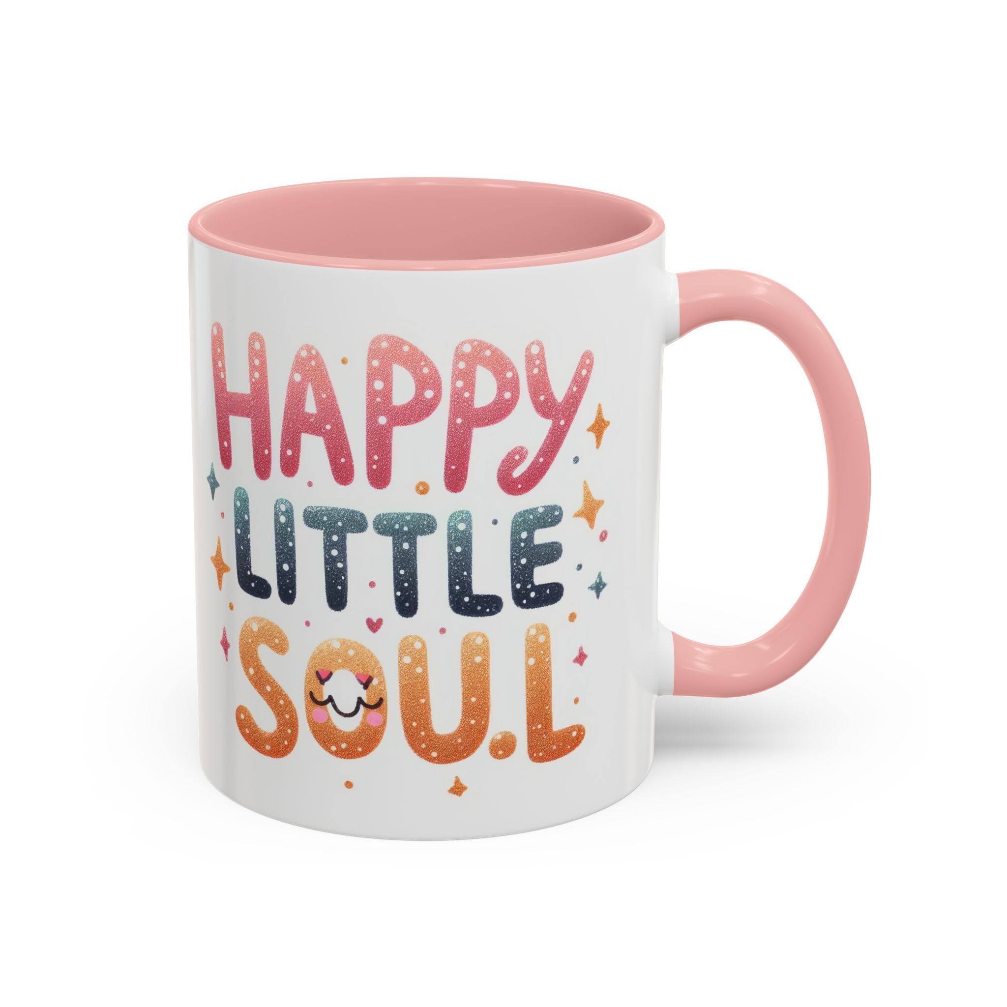 Happy Little Soul Accent Coffee Mug – Cute Positive Morning Quote (11/15 oz)