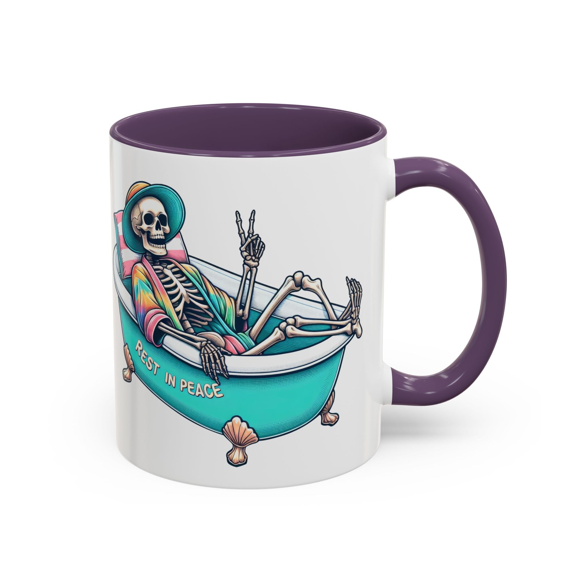 Rest in Peace Skeleton Coffee Mug - Fun Halloween Gift, Unique Home Decor, Hilarious Office Cup, Quirky Birthday Present, Spooky