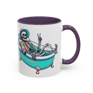 Rest in Peace Skeleton Coffee Mug - Fun Halloween Gift, Unique Home Decor, Hilarious Office Cup, Quirky Birthday Present, Spooky