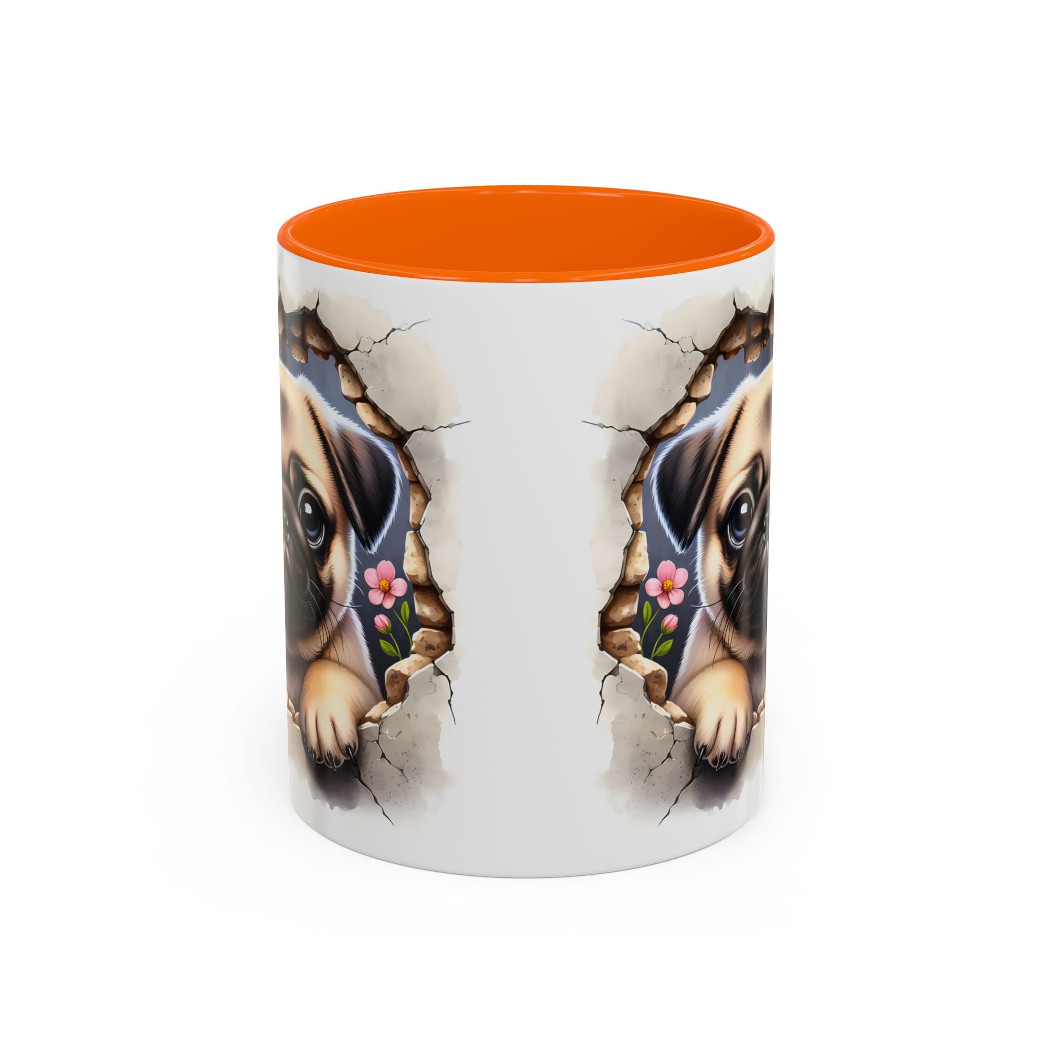 Pug In A Wall Coffee Mug - Cozy Ceramic Cup for Dog Lovers - Cute Pet Gift for Birthdays, Anniversaries, and Holidays