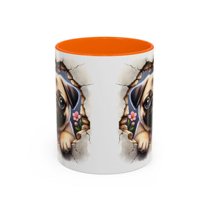Pug In A Wall Coffee Mug - Cozy Ceramic Cup for Dog Lovers - Cute Pet Gift for Birthdays, Anniversaries, and Holidays
