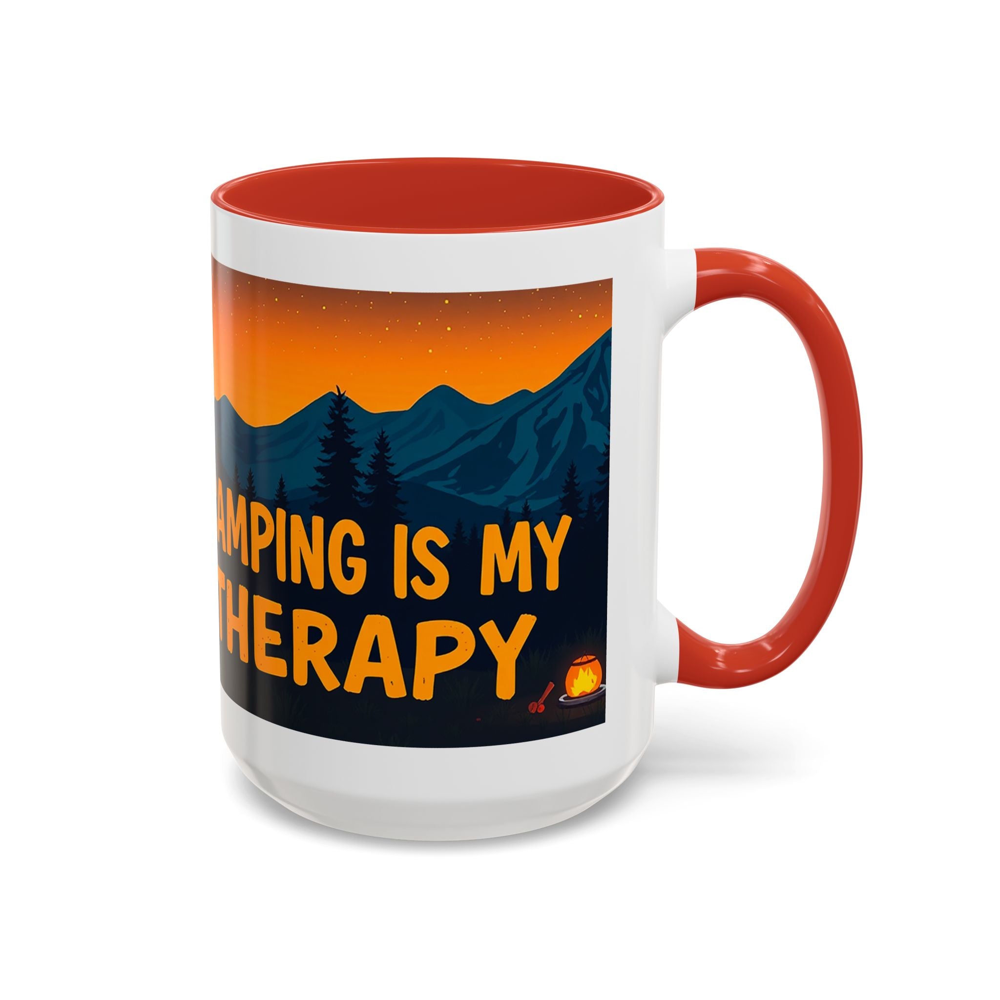 Camping Therapy Mug - Adventure Lover's Coffee Cup, Gift for Campers, Hiking Drinkware, Outdoorsy Coffee Mug, Nature Lover's Cup