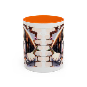Cute Dog Breakthrough Accent Coffee Mug - Gift for Dog Lovers, Home Decor, Personalized Pet Mug, Puppy Lover's Kitchenware