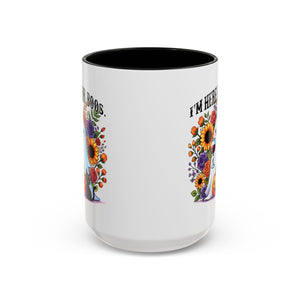 Spooky Floral Coffee Mug - I'm Here for Boos, Halloween Gift, Autumn Decor, Cute Ghost Mug, Cat Lover Drinkware