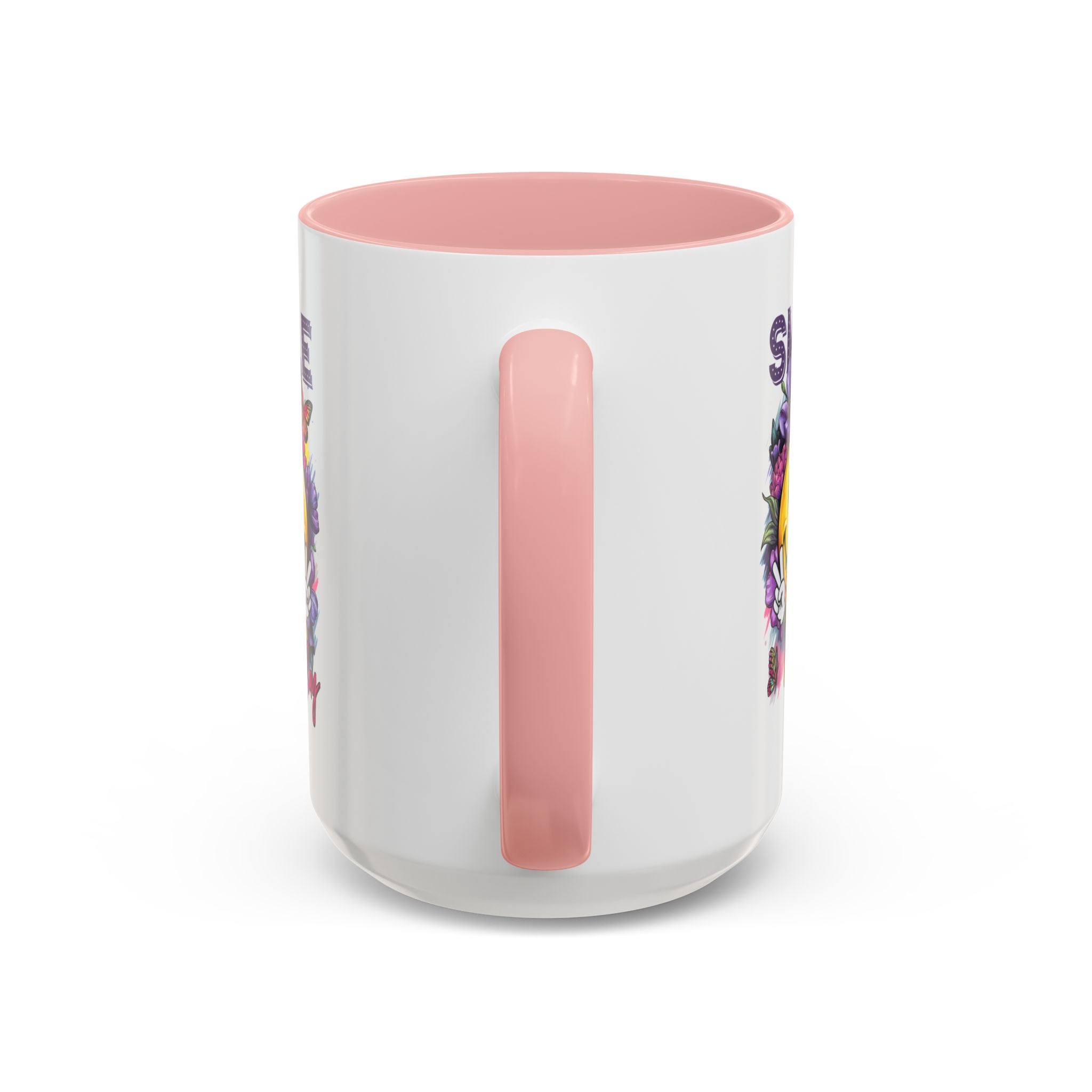 Smile Stay Accent Coffee Mug - Vibrant Floral Design for Positive Vibes