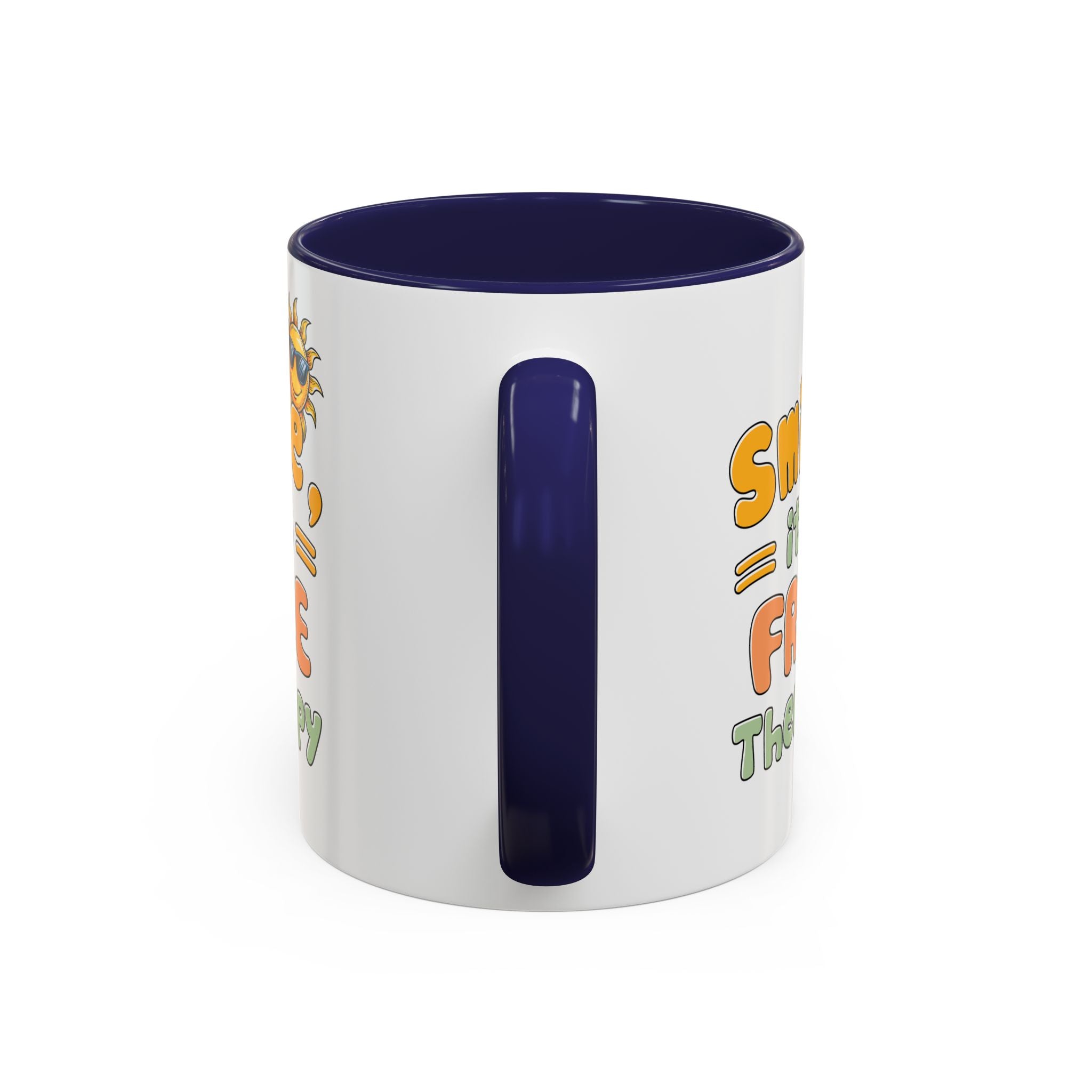 Smile It's Free Therapy Coffee Mug - Fun & Cheerful Accent Mugs for Brightening Your Day