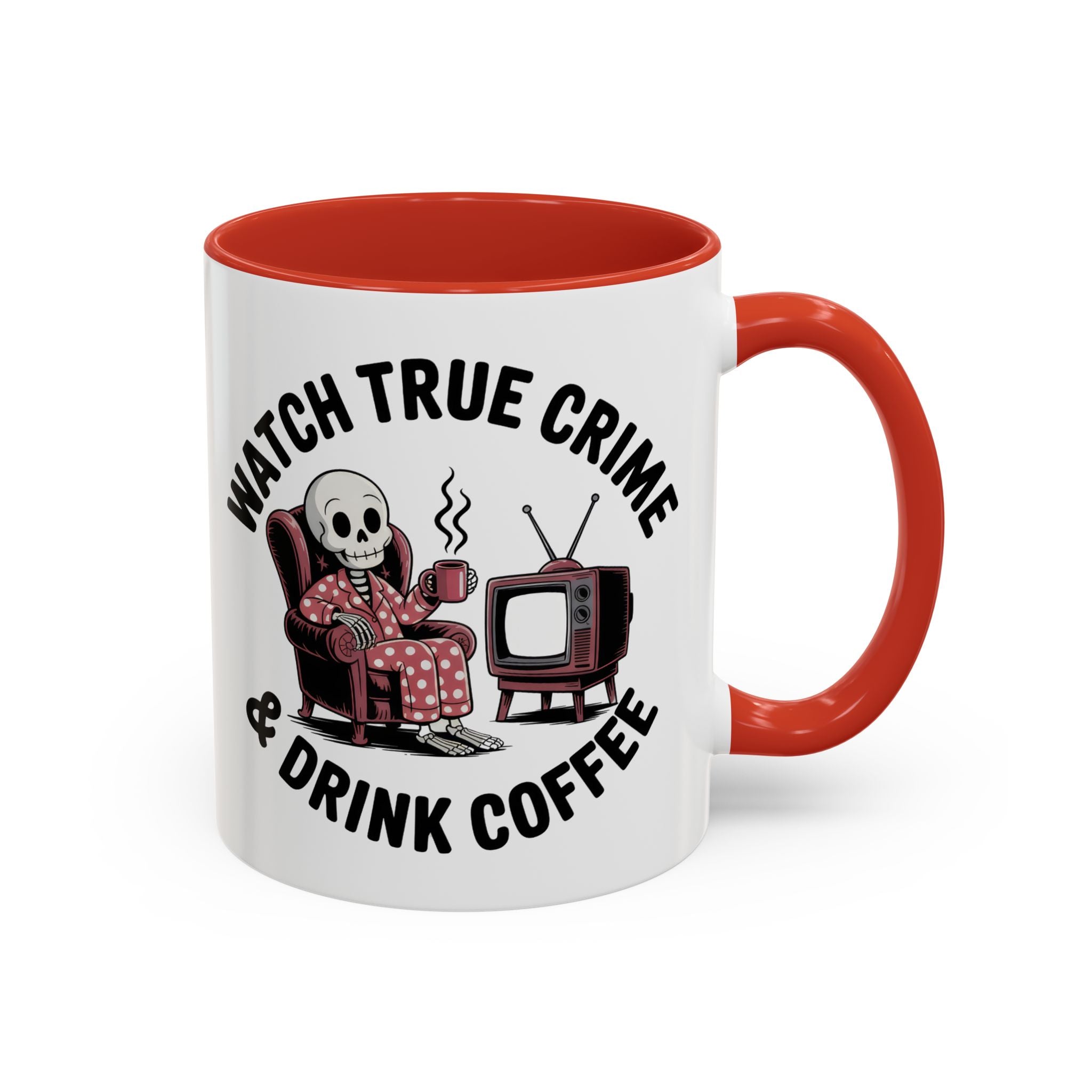 watch True Crime drink coffee  Coffee Mug hobby fun