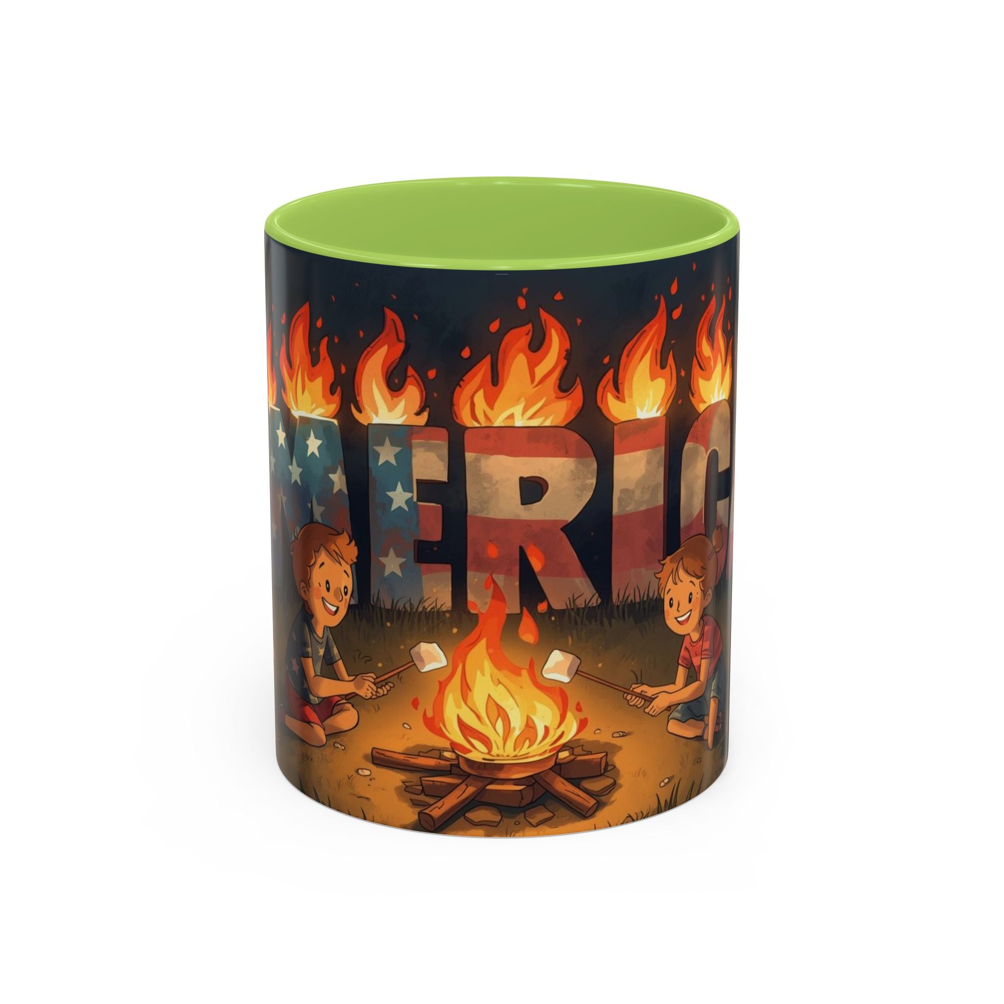 Patriotic Camping Coffee Mug - Fun America Design, Perfect for , Campfire Gatherings, Super for Gifts