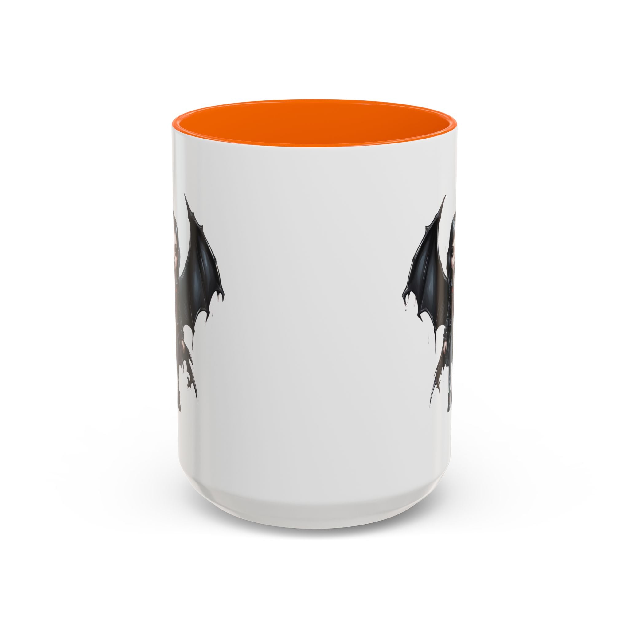 Gothic vampire girl with bat wings horror art Accent Coffee Mug (11, 15oz) vamp18