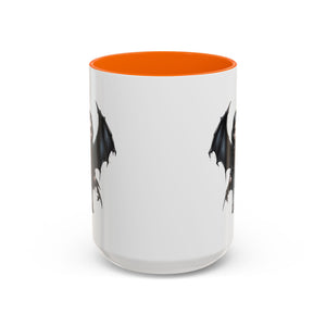 Gothic vampire girl with bat wings horror art Accent Coffee Mug (11, 15oz) vamp18