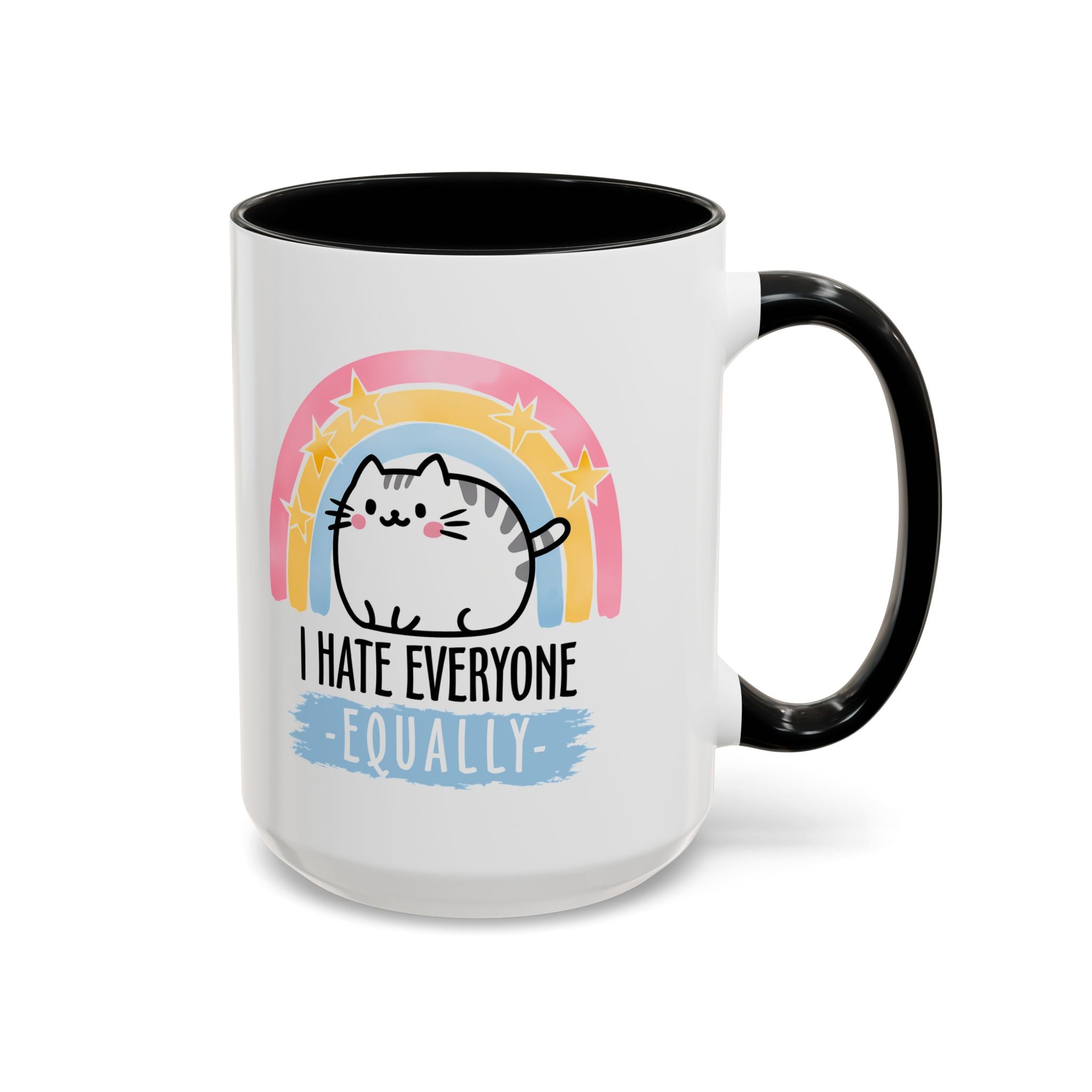 Funny Cat Coffee Mug – I Hate Everyone Equally