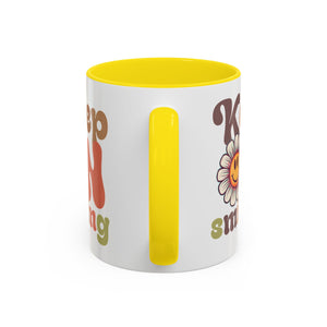 Keep Smiling Floral Coffee Mug - Cheerful 11 & 15oz Accent Mug for Daily Motivation