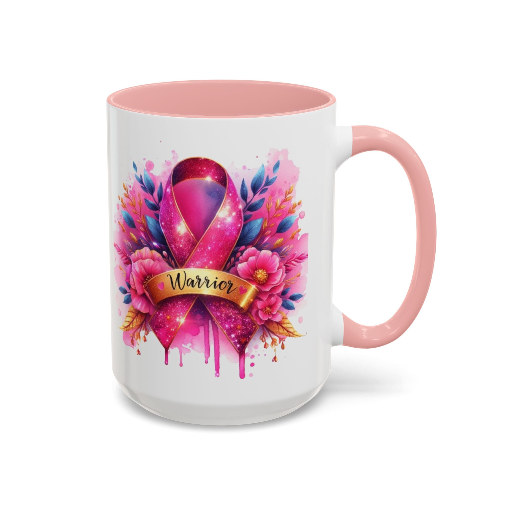Inspirational Warrior Coffee Mug - Floral Design, Encouragement Gift, Cancer Awareness, Motivational Cup, Supportive Drinkware