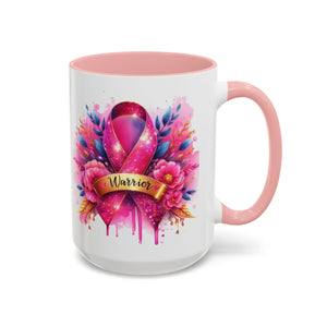 Inspirational Warrior Coffee Mug - Floral Design, Encouragement Gift, Cancer Awareness, Motivational Cup, Supportive Drinkware