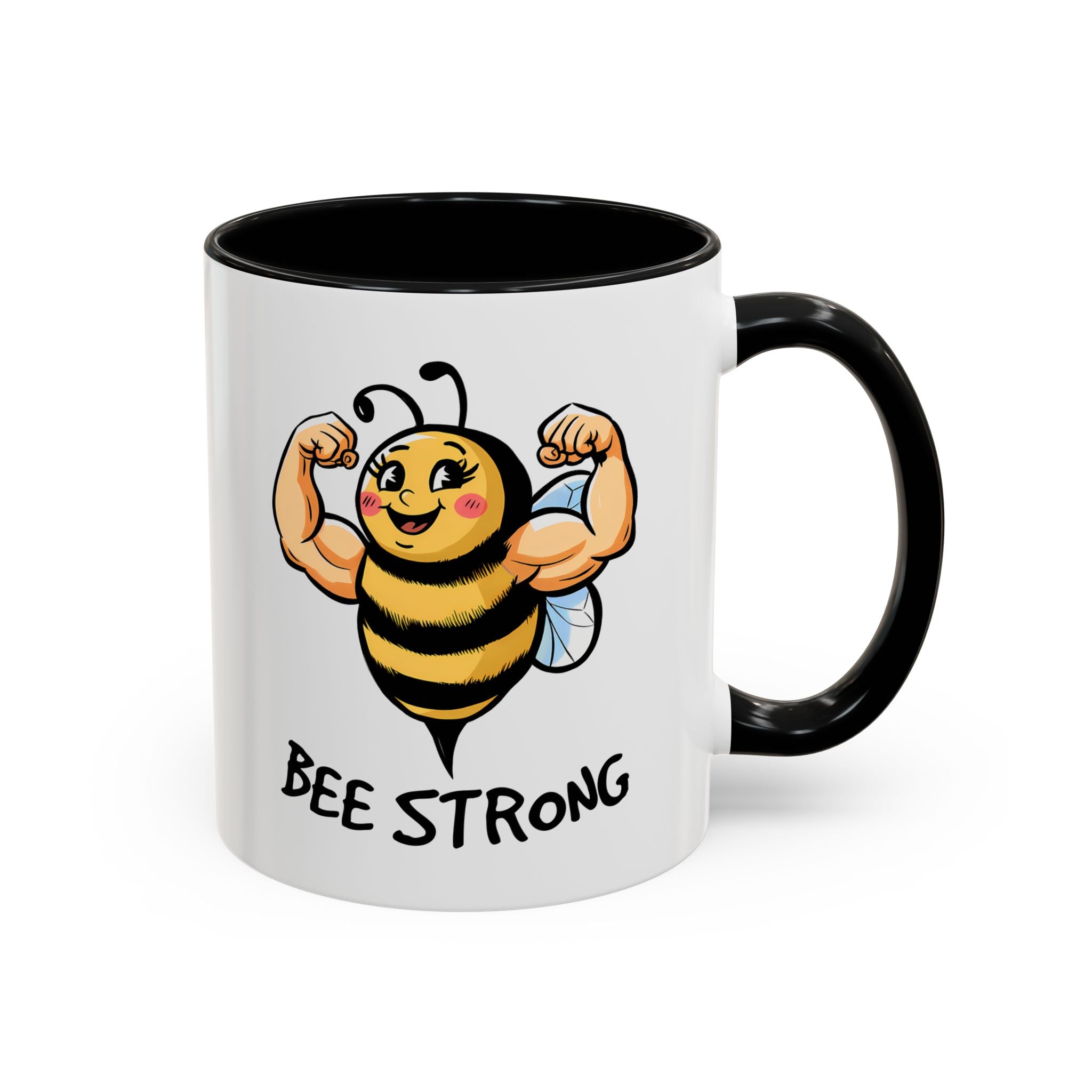 Bee Strong Accent Coffee Mug - Motivational Mug for Strength and mental health
