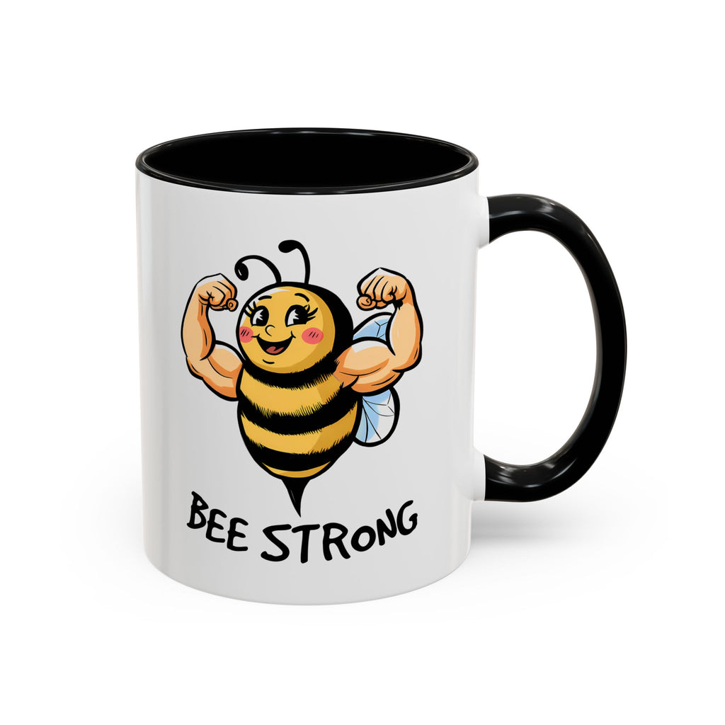 Bee Strong Accent Coffee Mug - Motivational Mug for Strength and mental health