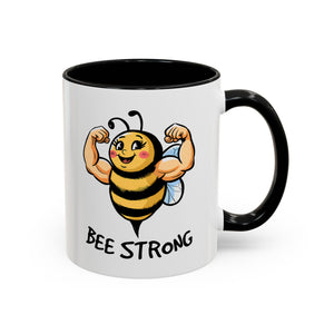 Bee Strong Accent Coffee Mug - Motivational Mug for Strength and mental health