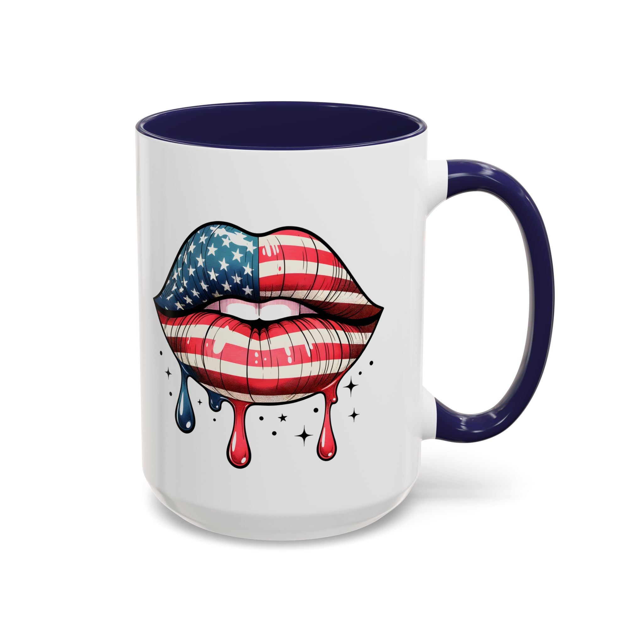 Patriotic Lip Print Coffee Mug – 11oz & 15oz