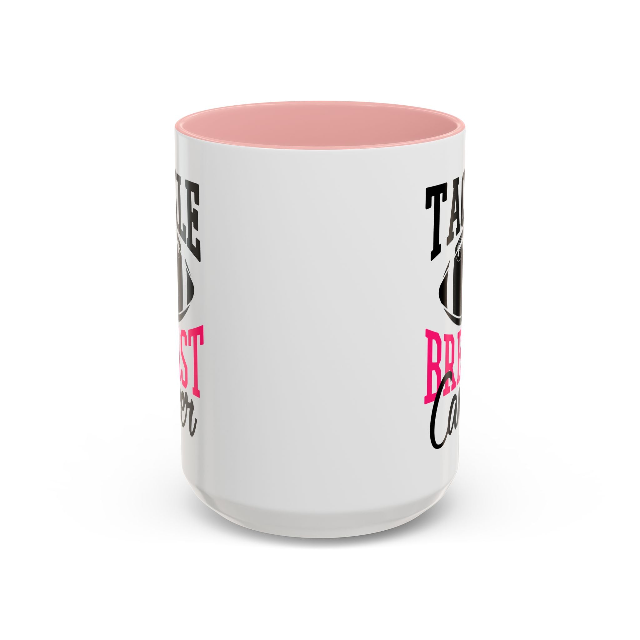 Tackle Breast Cancer Coffee Mug, Supportive Gift for Football Fans, Awareness Mug, Cheer Team Spirit, Fundraiser Drinkware