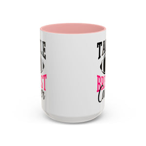 Tackle Breast Cancer Coffee Mug, Supportive Gift for Football Fans, Awareness Mug, Cheer Team Spirit, Fundraiser Drinkware