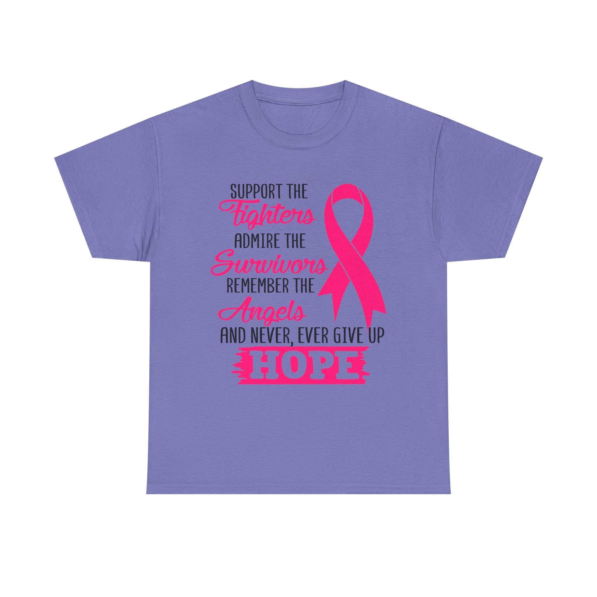 Hope Support Cotton Tee for Fighters and Survivors, Awareness T-Shirt, Breast Cancer Gift, Inspirational Apparel, Unisex Charity Shirt