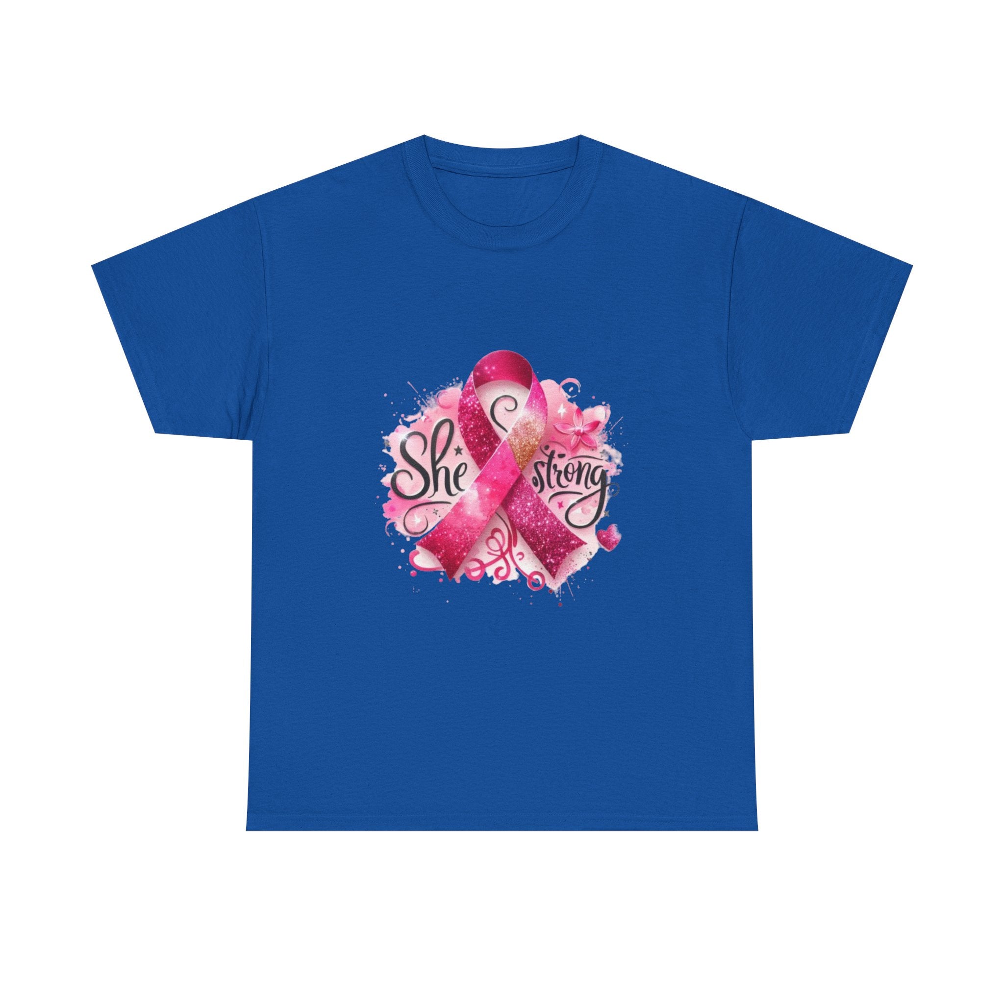 Breast Cancer Awareness Tee - She's Strong, Gift for Survivors, Supportive T-Shirt, Awareness Month, Inspirational Apparel