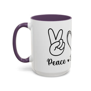 peace love coffee Accent Coffee Mug (11, 15oz)