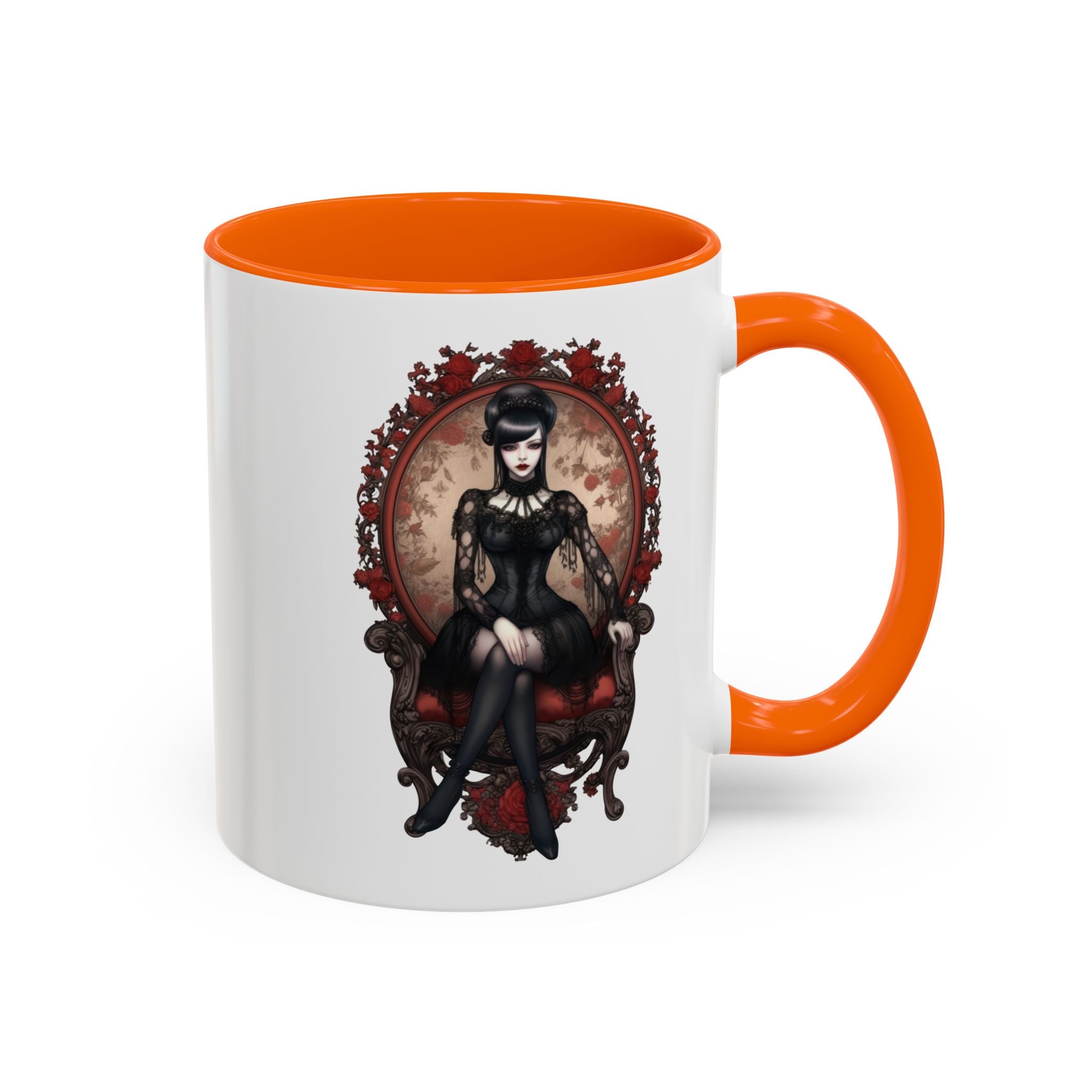 Gothic Elegance Coffee Mug - Unique Black Accent Mug for Witchy Vibes, Perfect Gift for Halloween, Goth Decor, Coffee Lovers, & Spooky