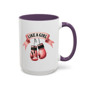 Boxing Motivation Coffee Mug | Like a Girl | Empowerment Gift, Sports Mug, Inspirational Gift, Fitness Accessory, Coffee Lover