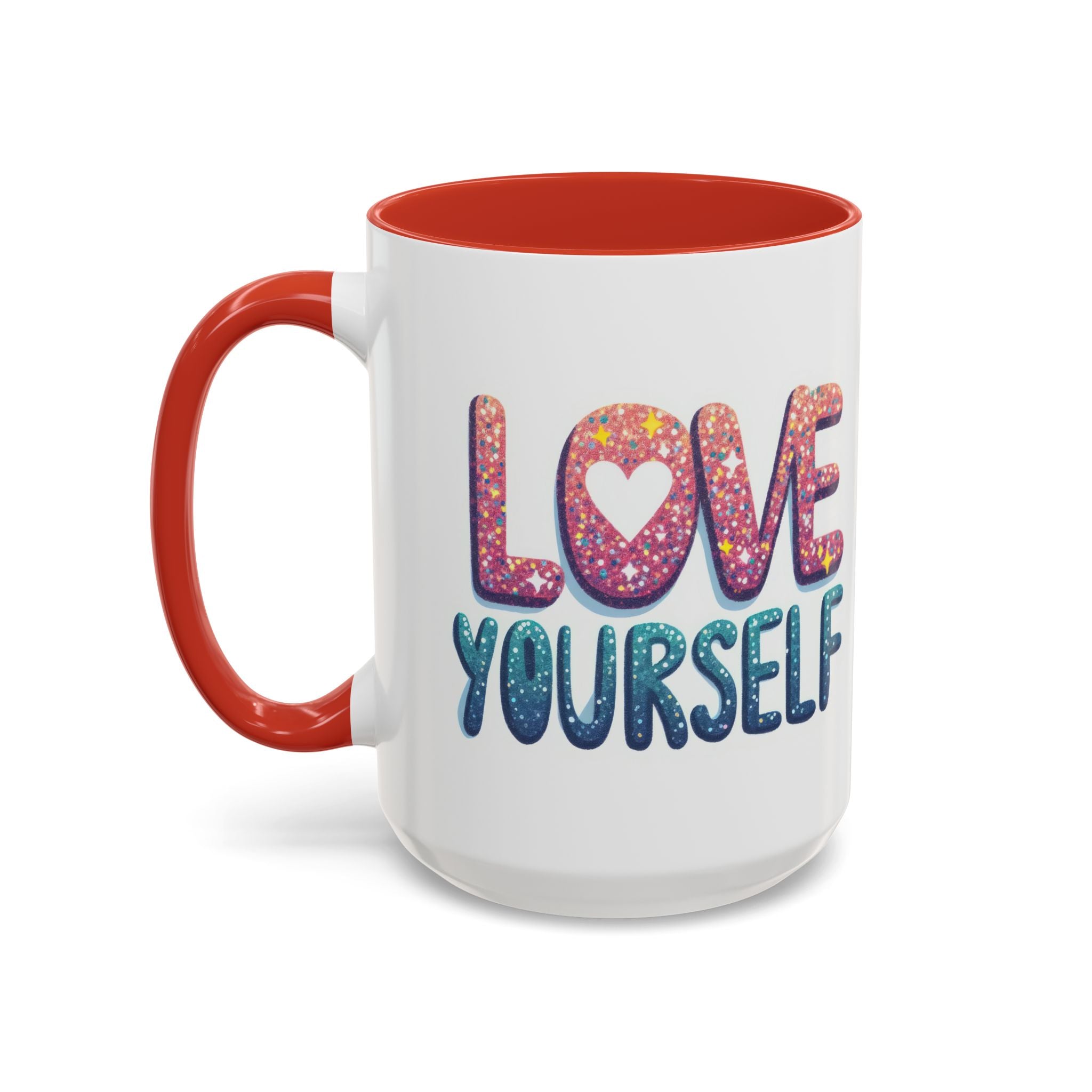 Love Yourself Accent Coffee Mug — Inspirational Self-Love Ceramic Mug (11/15oz)