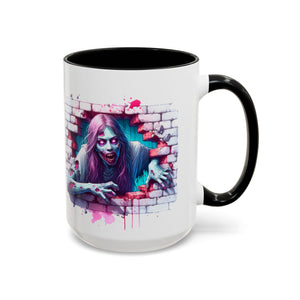 Spooky Zombie Accent Coffee Mug | Halloween Gift, Horror Decor, Unique Coffee Cup, Gothic Style, Zombie Art