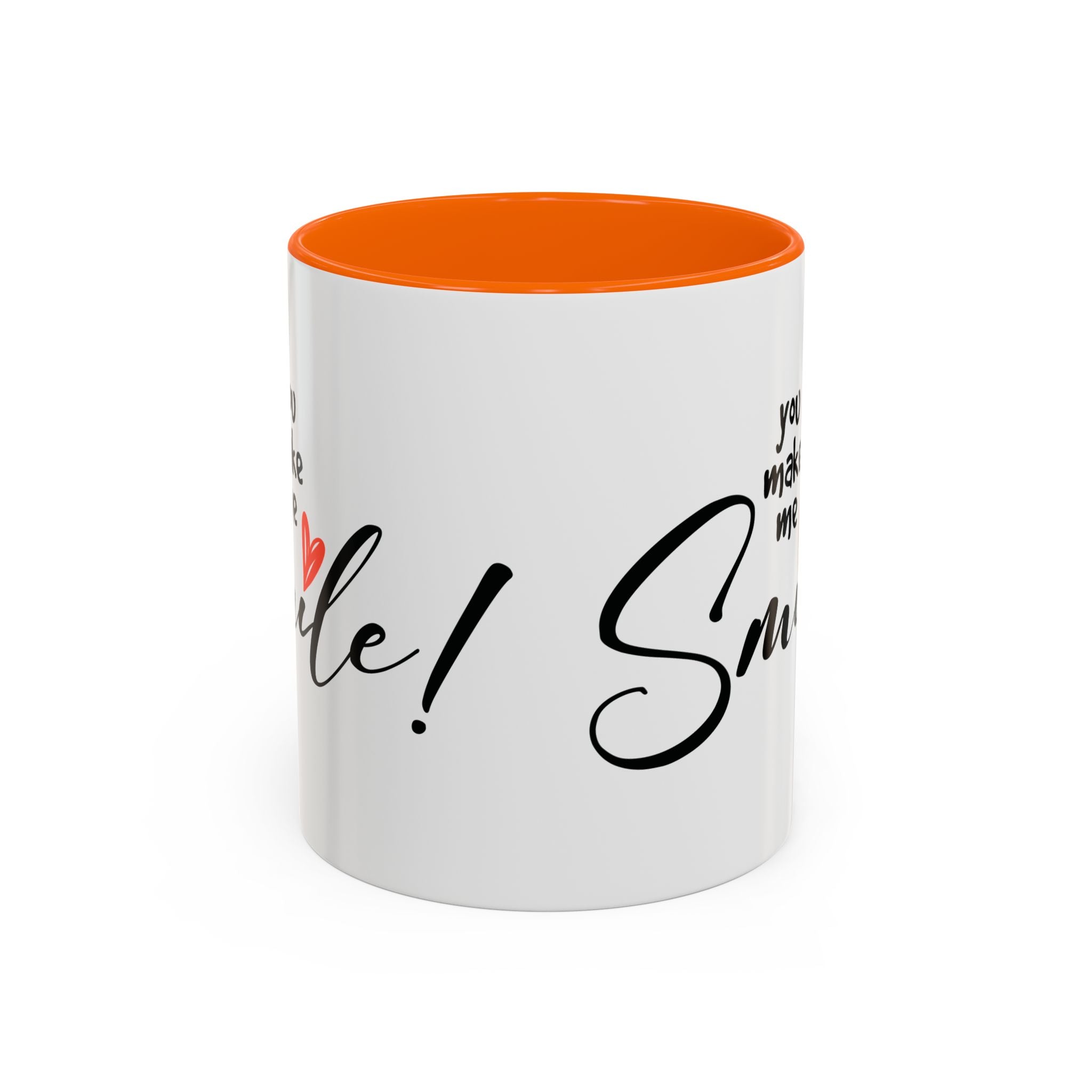 Inspirational Accent Coffee Mug - "You Make Me Smile!" - Perfect Gift for Friends & Family