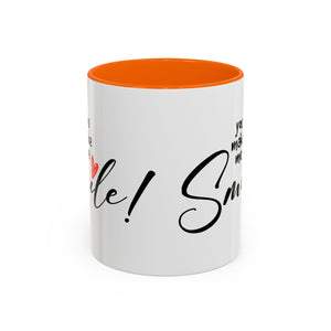 Inspirational Accent Coffee Mug - "You Make Me Smile!" - Perfect Gift for Friends & Family