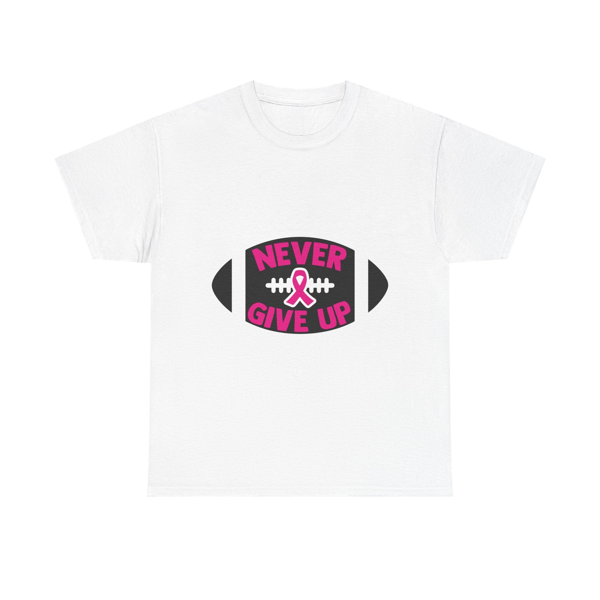 Motivational Football Tee, Never Give Up Shirt, Unisex Cotton T-shirt, Support Awareness, Athletic Gift, Sportswear, Inspirational Apparel