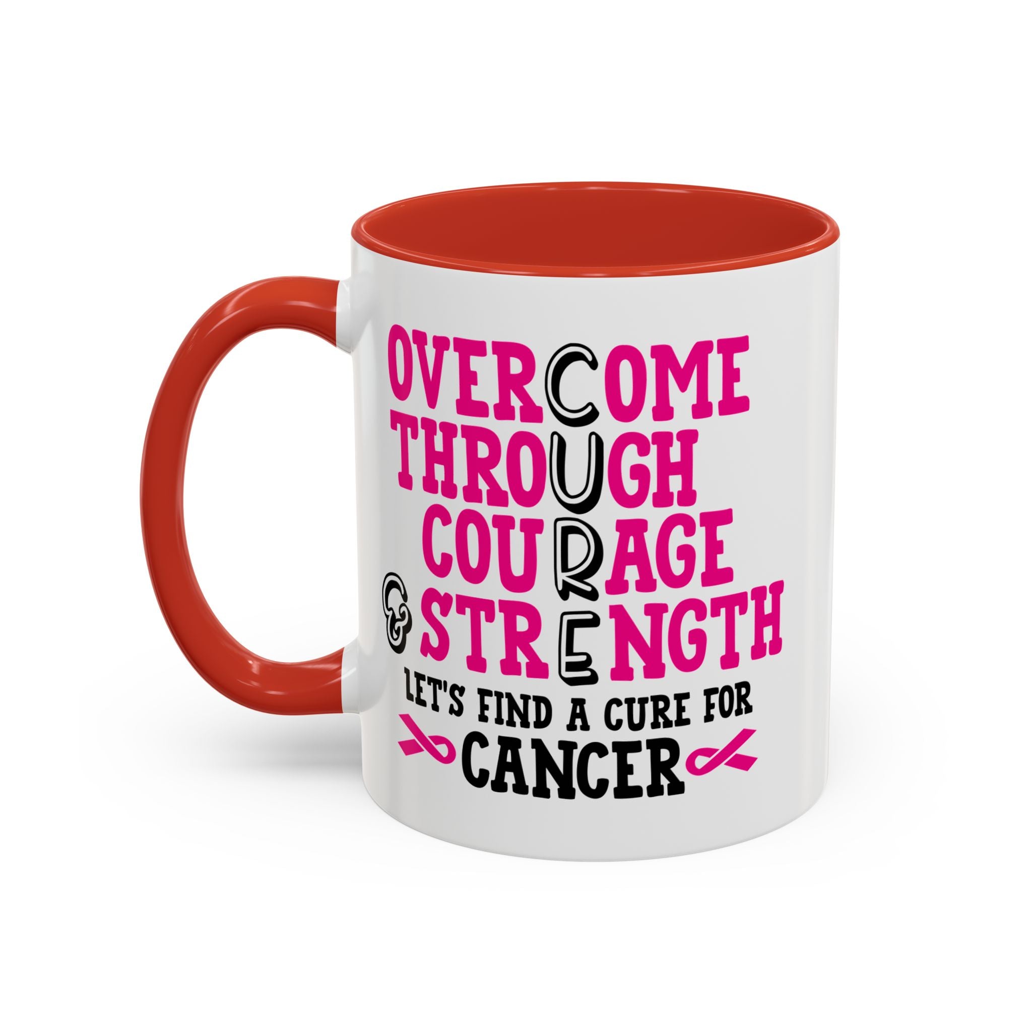 Inspirational Coffee Mug for Cancer Awareness, Gift for Supporters, Fundraising Mug for Breast Cancer, Motivational, 11oz, 15oz