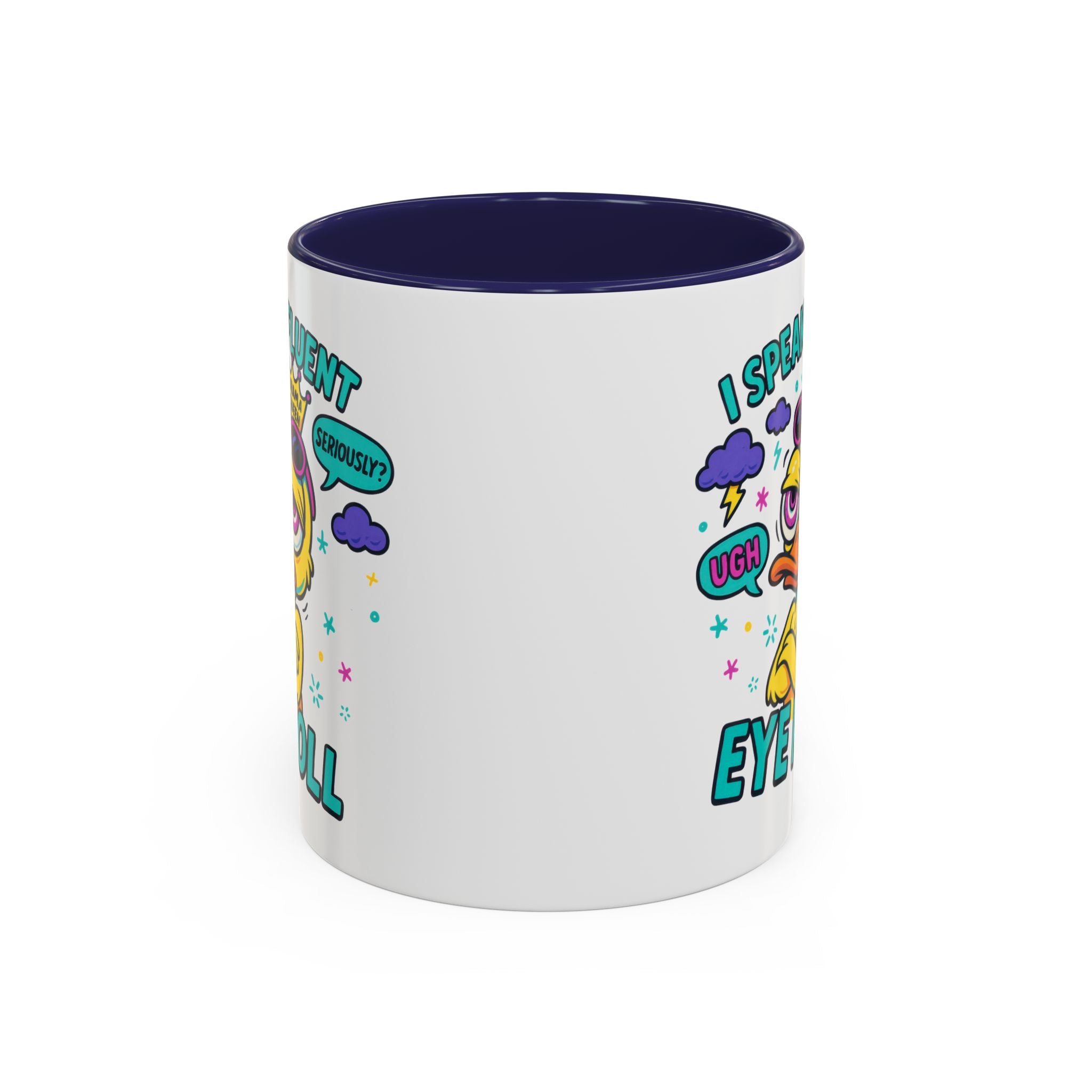 attitude Sassy Eye Roll Coffee Mug,  for Coffee Lovers, Gift for Friends, Quirky Tea Mug, Humor  Cute Kitchen Decor